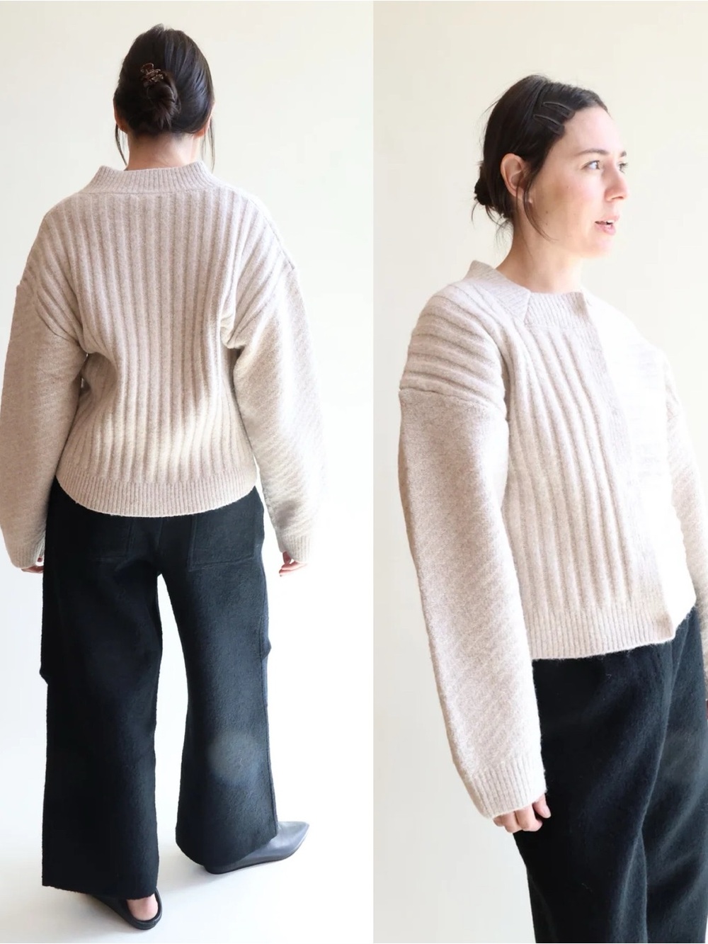Deiji Studios | NWT Oversized Square Cardigan in Off White Medium
